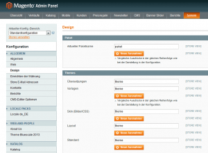 Magento Theme aktivieren